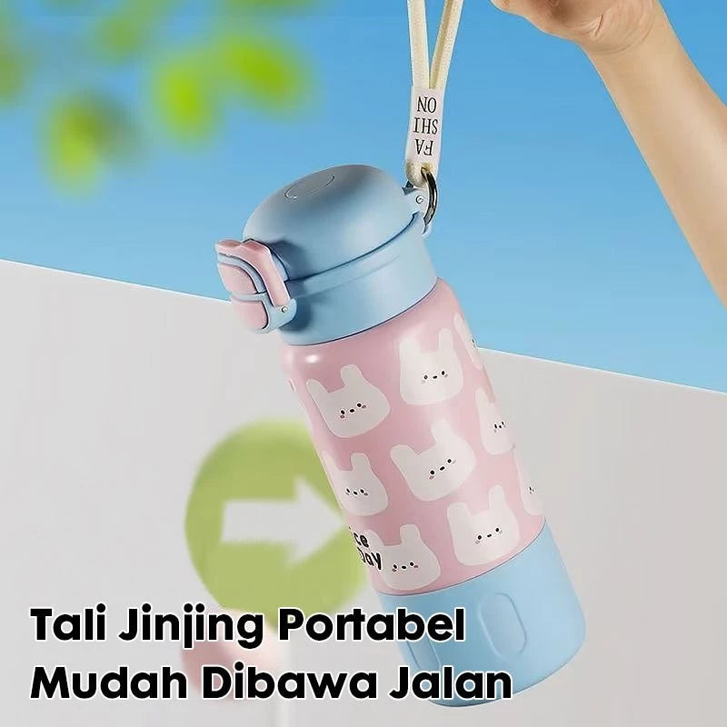 HOPTECH - 500ml Stainless Steel Tumbler Vacuum Thermos Drinking Bottle with Straw, Heat &amp; Cold Resistant