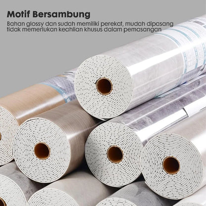 Hoptech - Wallpaper Dinding Motif Marble Roll 120 x 280cm Sticker Kamar Dekorasi PET Panjang 2.8 Meter A58