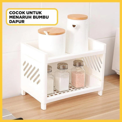 Hoptech - Multipurpose Portable Stacking Shelf | Space-Saving Multifunctional Storage Shelf 