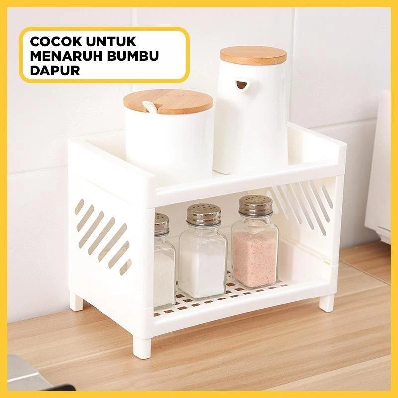 Hoptech - Multipurpose Portable Stacking Shelf | Space-Saving Multifunctional Storage Shelf 