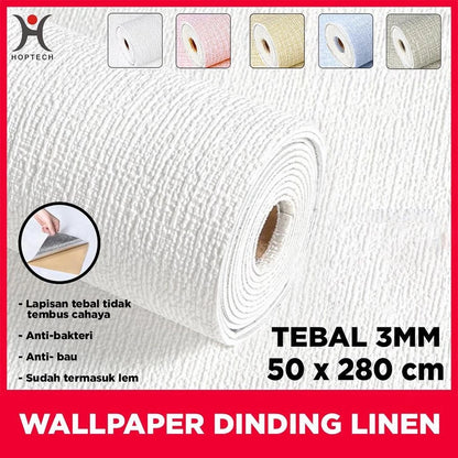 Linen Wallpaper Roll size 280 x 50 CM Decorative Aluminum Wall Sticker 