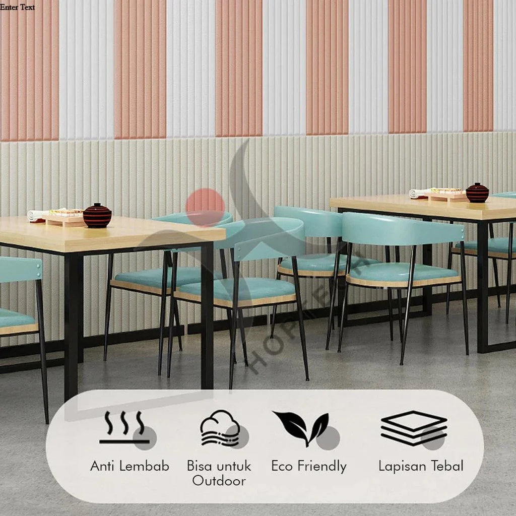Wallpaper Dinding Kulit Sticker Foam Ukuran 280 x 70 cm tebal 5mm Wallpaper Timbul Garis Aesthetic A68