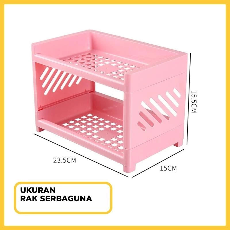 Hoptech - Multipurpose Portable Stacking Shelf | Space-Saving Multifunctional Storage Shelf 