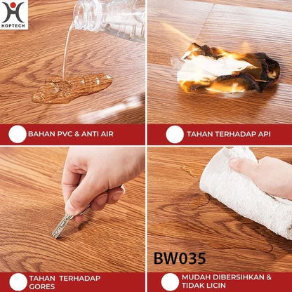 Hoptech - Wallpaper Vinyl Lantai ukuran 91.5 x 15.2 CM PERLEMBAR Self Adhesive TEBAL 1.2MM Lem