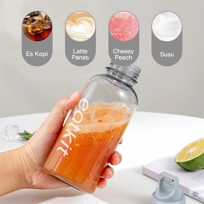 HOPTECH - 500ml Aesthetic Sports Drinking Bottle, Anti-Spill, Portable Tumbler, Plastic Water Bottle, BPA Free