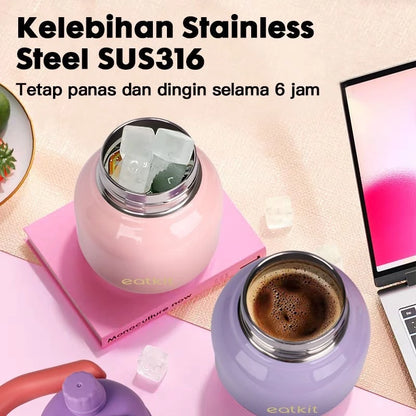 HOPTECH - Vacuum Thermos Stainless Steel 650ml Botol Minum Tahan Panas Tumbler Handle Linlin Tritan