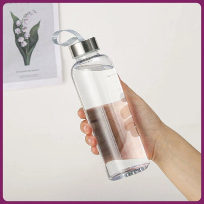 HOPTECH - 500ml Simple Drinking Water Bottle Student Sports Water Bottle Fitness Anti-Fall Plastic Large Capacity High Temperature Resistant