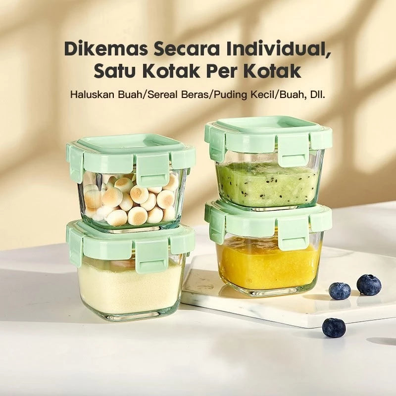 Hoptech - Glass MPASI Container, Glass MPASI Container, MPASI Storage, Glass Baby Food Container