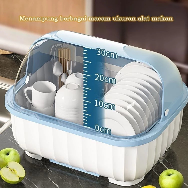 Dish Rack with Drainer Storage, tinggi 30cm