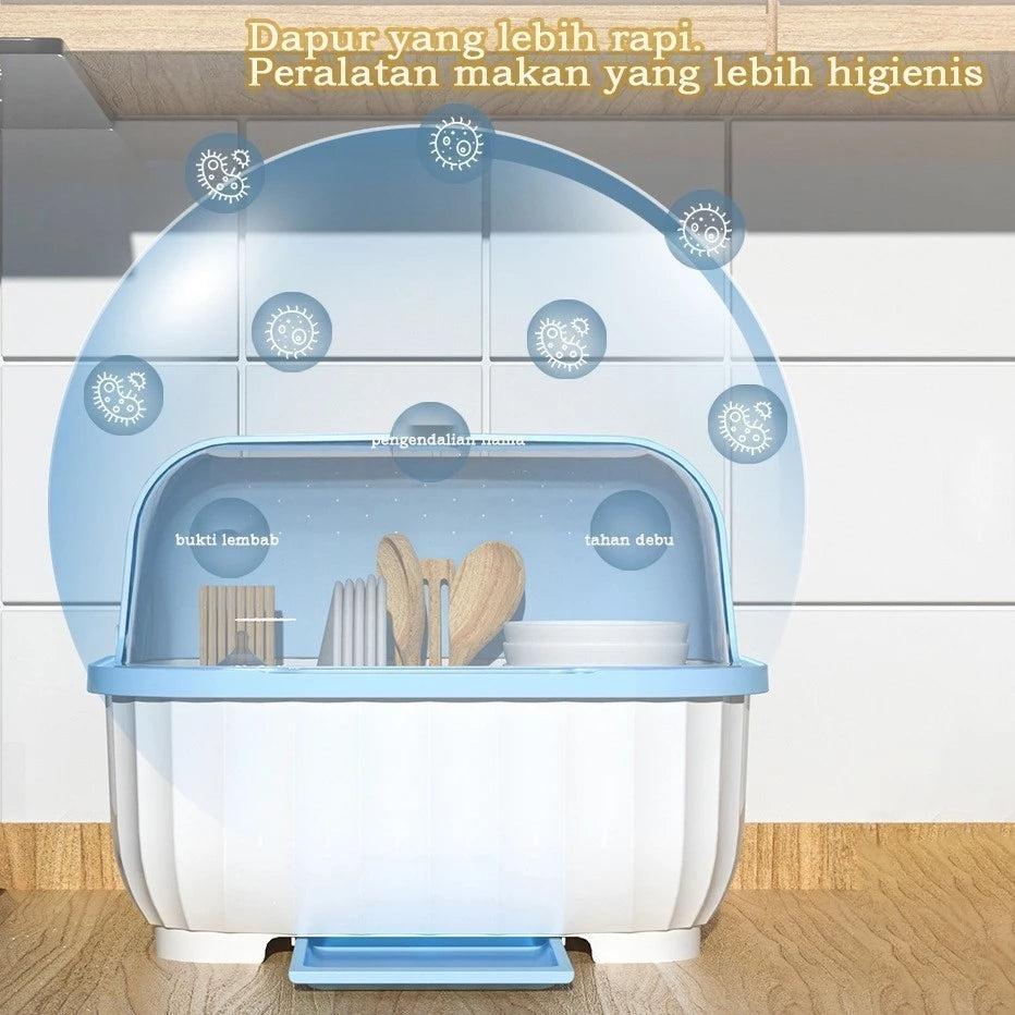 Dish Rack with Drainer Storage, pelindung kotoran dari ruang terbuka