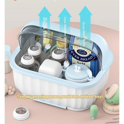 Dish Rack with Drainer Storage, dengan sekat sekat penyimanan