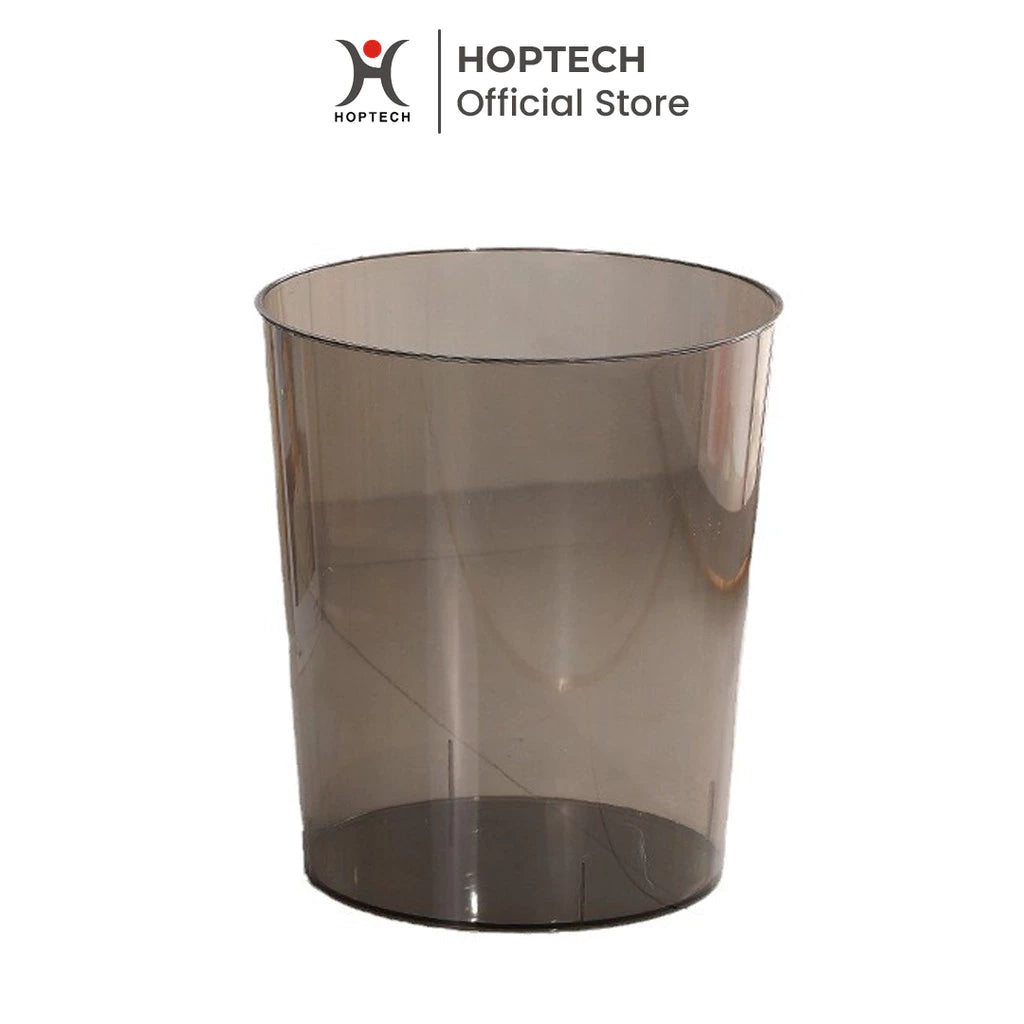Hoptech - Tempat Sampah Transparan 12L Aesthetic, untuk Meja, Kantor, Kamar Mandi & Dapur