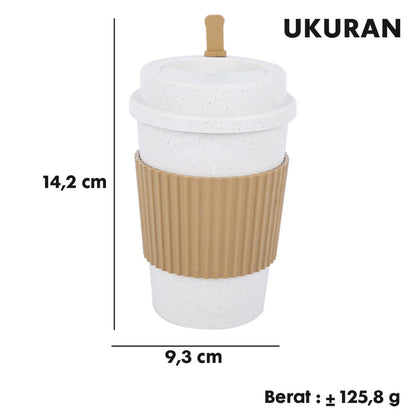 Hoptech - Gelas Cangkir Anti Panas | Gelas Minum Wheat Straw | Food Grade