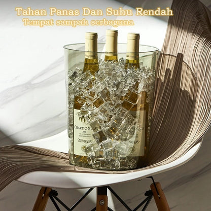 Hoptech - Tempat Sampah Transparan 12L Aesthetic, untuk Meja, Kantor, Kamar Mandi & Dapur
