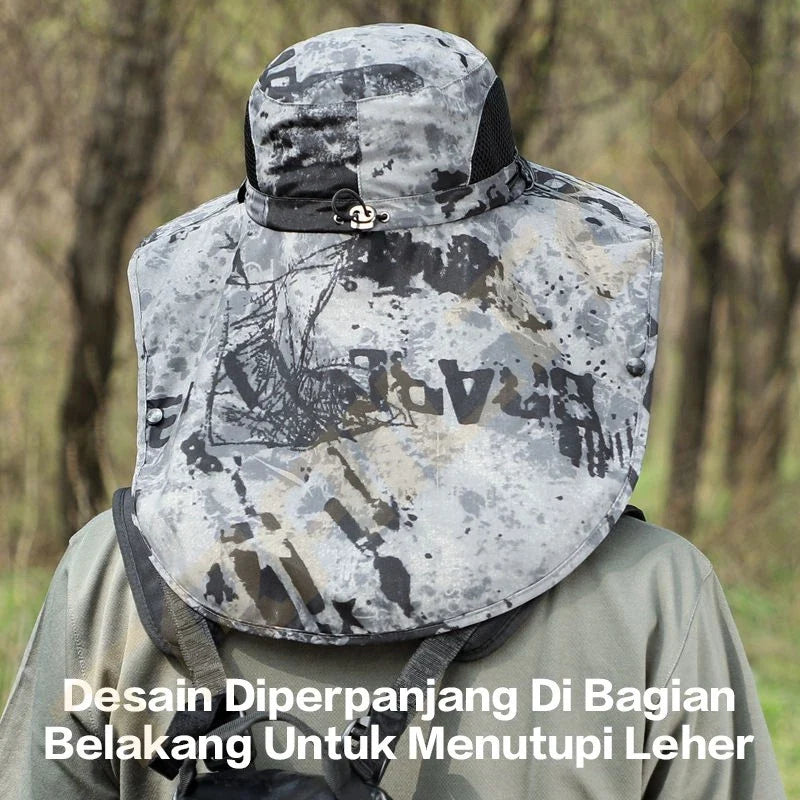 Hoptech Topi Gunung Topi Visor Lipat Pinggiran Lebar Anti UV Topi Mancing Bernapas