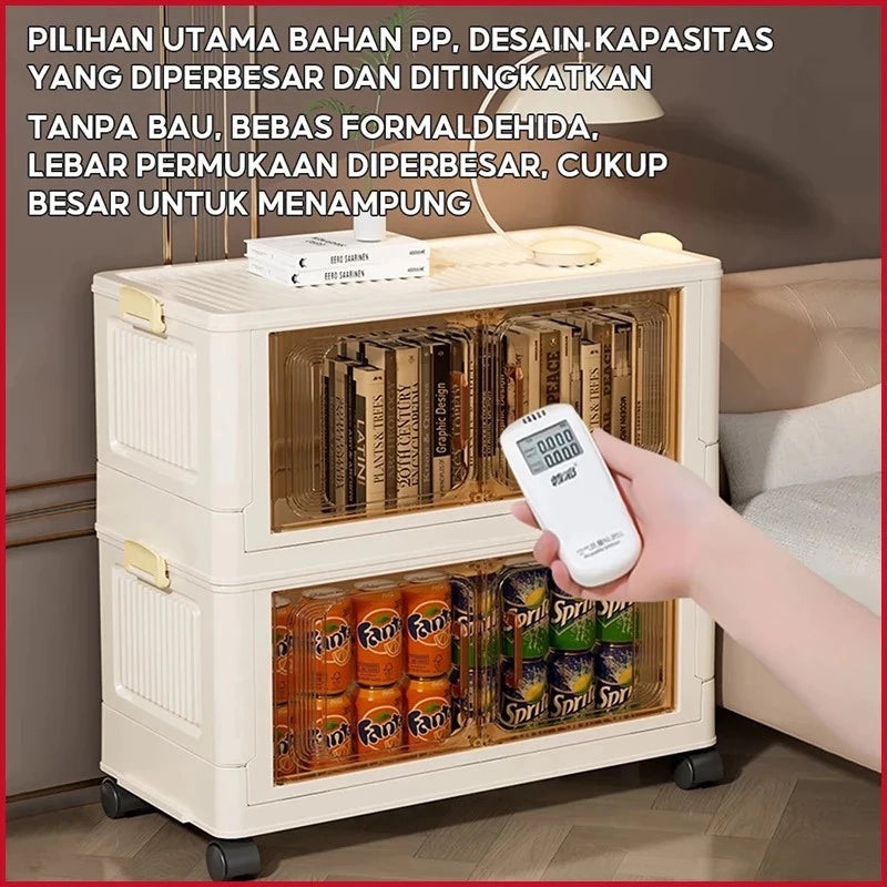 Lemari Plastik Lipat 2-5 Susun Rak Pakaian Penyimpanan Serbaguna Wardrobe Storage
