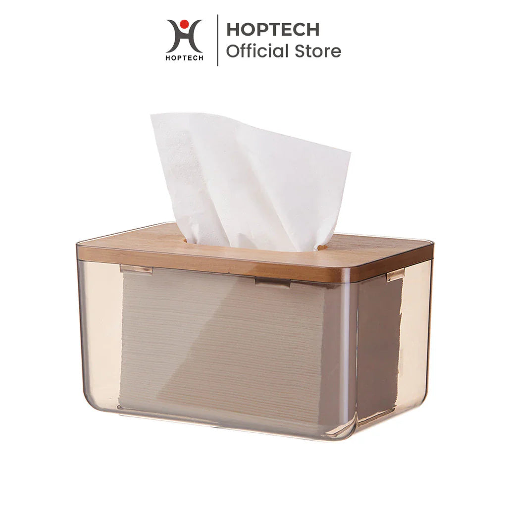 Kotak Tisu Aesthetic Transparan Kayu Modern untuk Kamar Mandi & Dapur Organizer Tisu