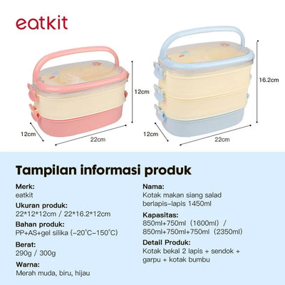 Kotak Makan F182 1600 ml 2 Tingkat