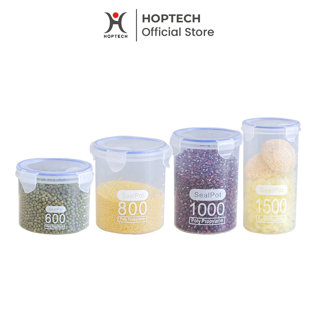 Hoptech - Toples PP Transparan | Tempat Penyimpanan Makanan Ringan & Biskuit | Food Storage Jar