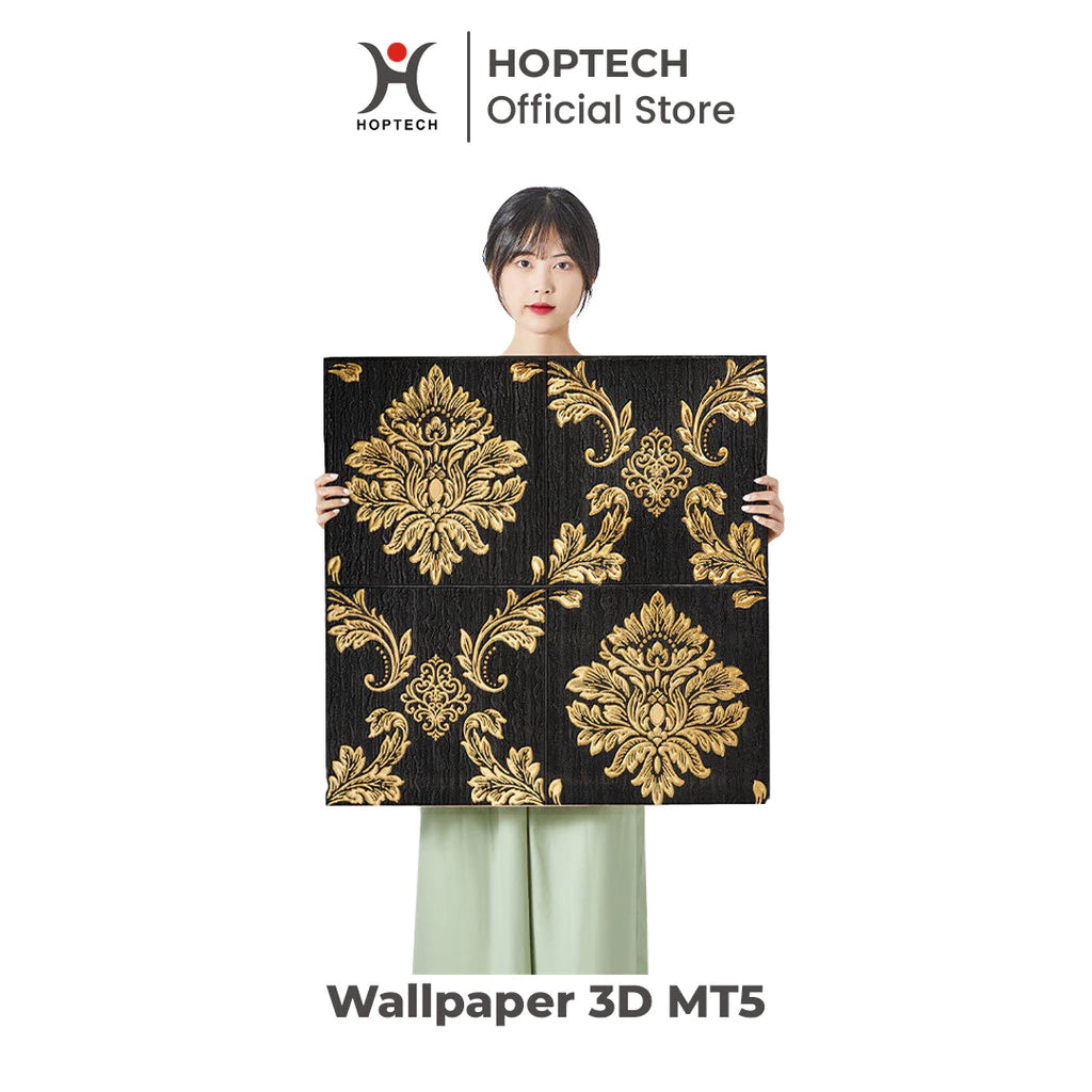 Hoptech - Wallpaper Dinding 3D Foam Motif Batik Bunga | Wallfoam High Quality Dekorasi Rumah