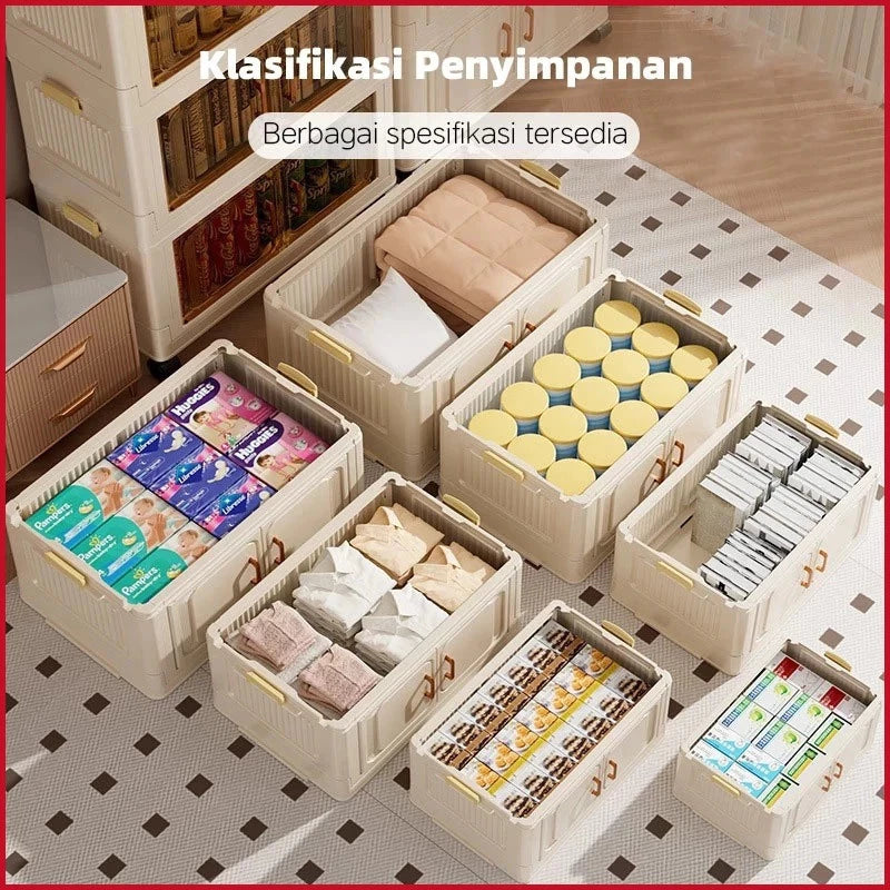 Lemari Plastik Lipat 2-5 Susun Rak Pakaian Penyimpanan Serbaguna Wardrobe Storage