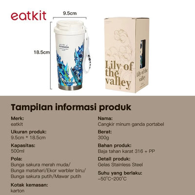 Tumbler Stainless F184 500ml Motif Bunga