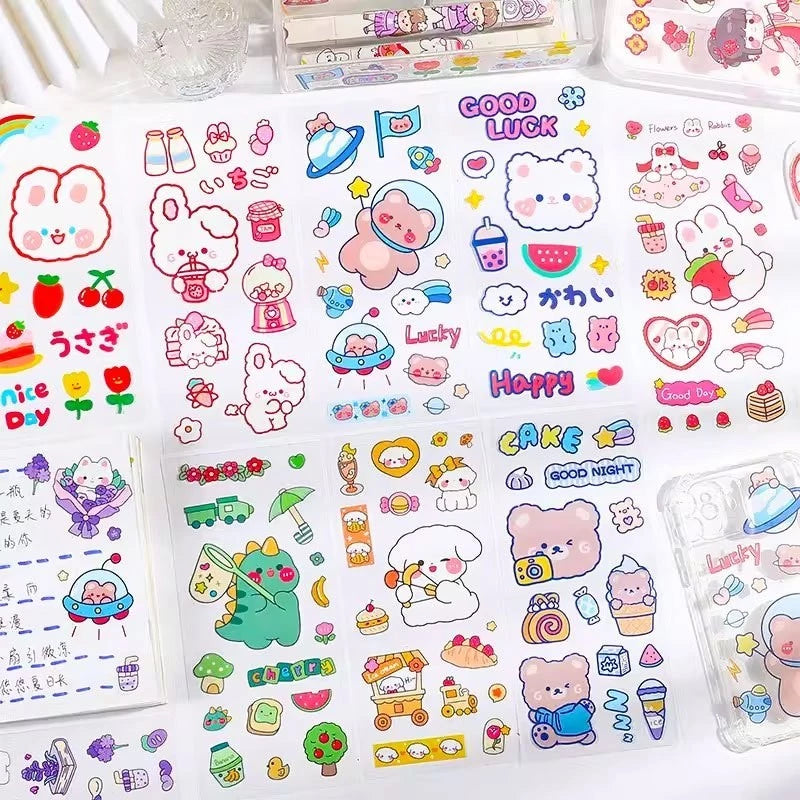 HOPTECH - 3D Cute Cartoon Stickers, Embossed Stickers, Embossed Stickers, Aesthetic Character Drink Bottle Stickers, Accessories