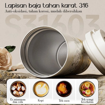 Tumbler Stainless F184 500ml Motif Bunga