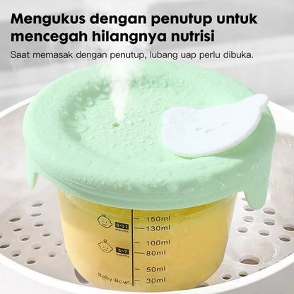 Baby Food Container Glass 400ml 3in1 Glass MPASI Container Round Box Food Grade