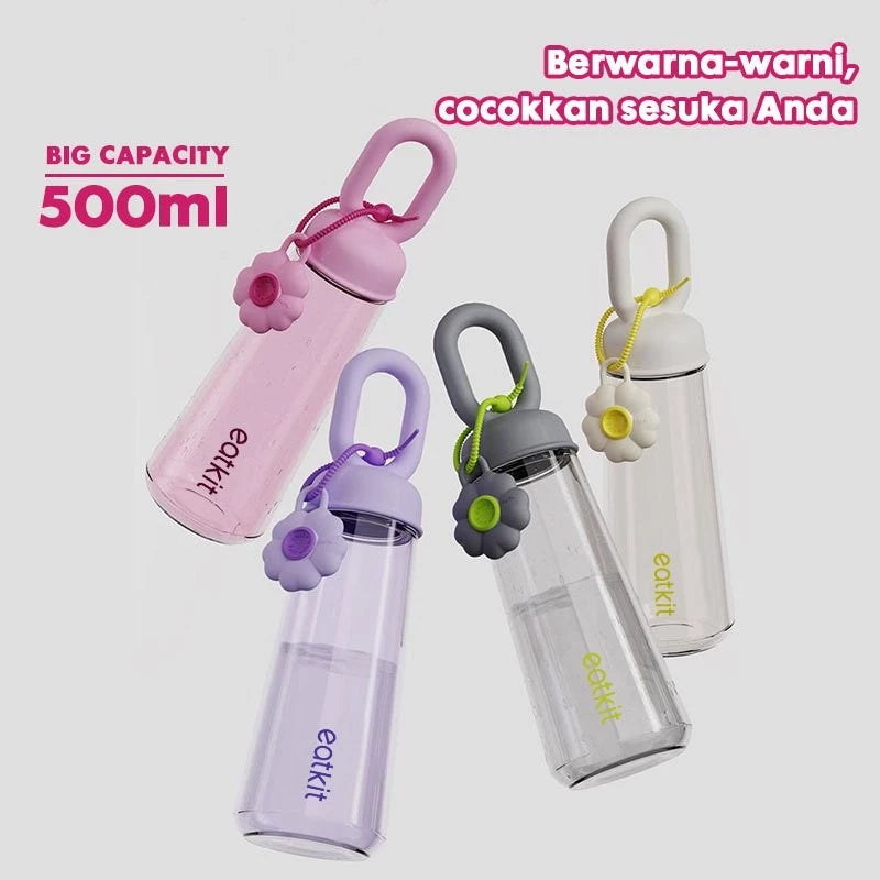 HOPTECH - 500ml Transparent Drinking Bottle | Aesthetic Tumbler Portable Drinking Bottle | BPA Free High Quality