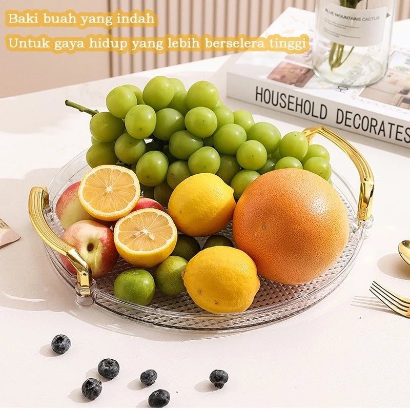 Hoptech -1 Set Tudung Saji Transparan Tempat Kue Bolu/Wadah Piring Penutup Makanan & Buah Praktis