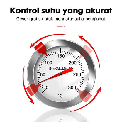 HOPTECH - Termometer Penggorengan Stainless Steel 0-300°C – Termometer Minyak Goreng, Masak, dan BBQ