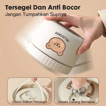HOPTECH - Portable Bento Lunch Box | Stainless Steel Lunch Box | Spill-Proof Food Storage Container