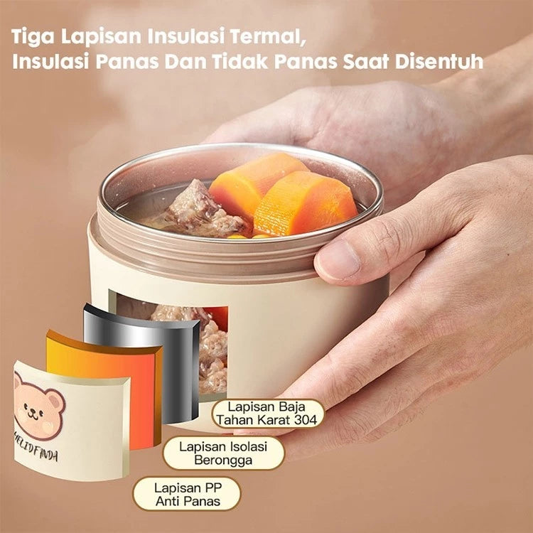 HOPTECH - Portable Bento Lunch Box | Stainless Steel Lunch Box | Spill-Proof Food Storage Container