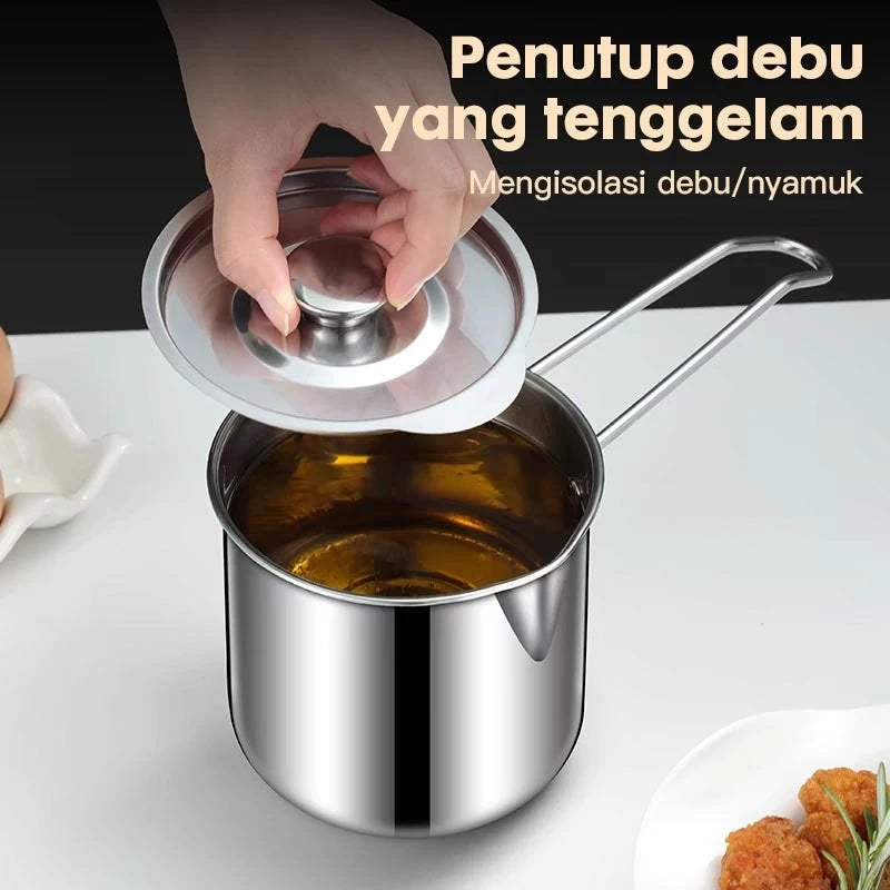 HOPTECH - Deep Fryer 13cm 5in1 Stainless Steel Multi Set Panci Penggorengan Rebus Saringan Capitan Klip